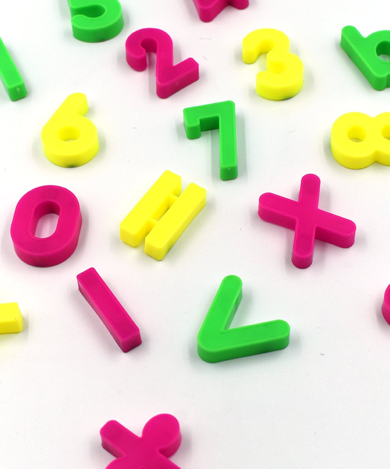 Assorted magnetic number symbols for engaging kids in learning.