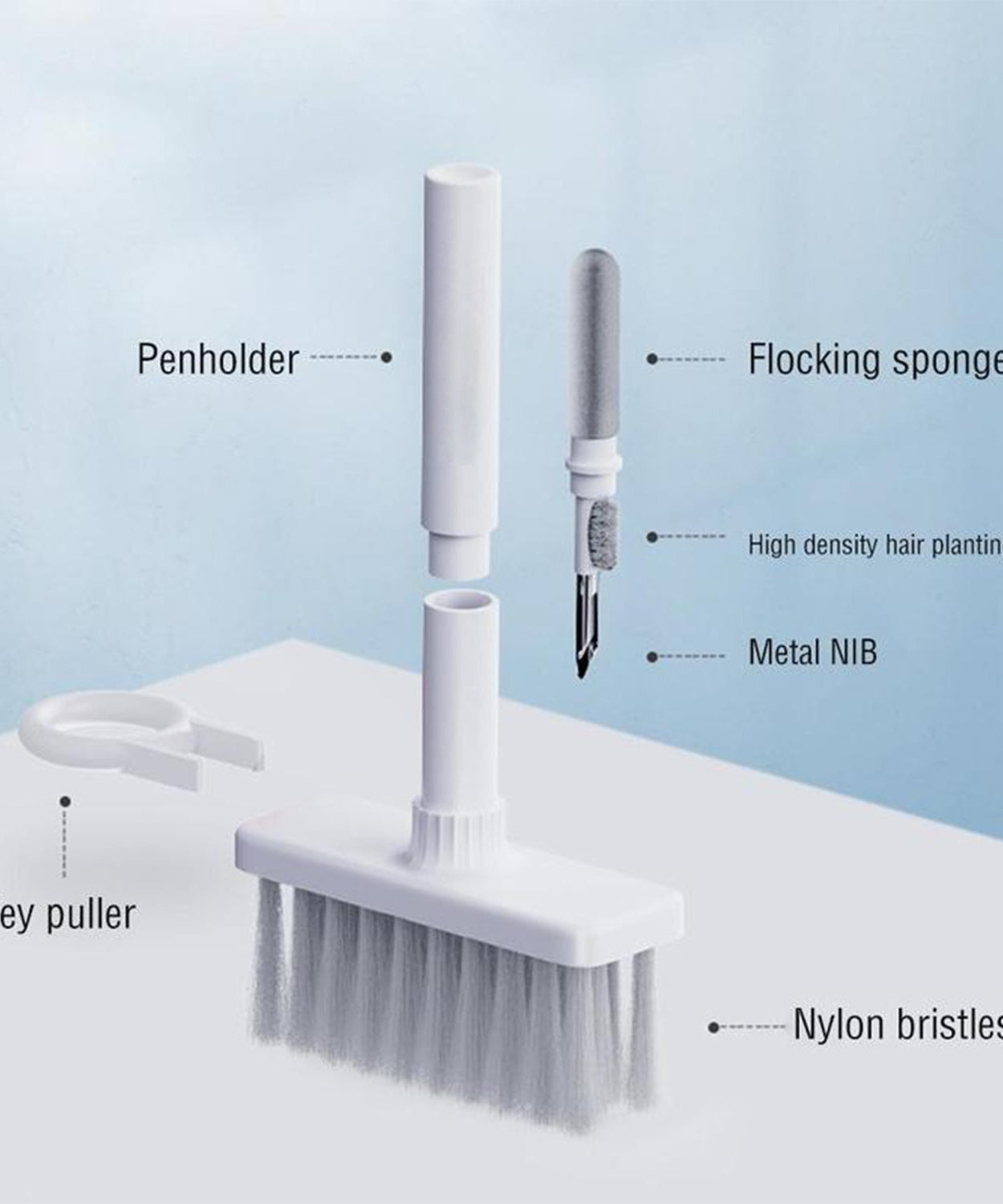 Soft brush set for computer and keyboard cleaning