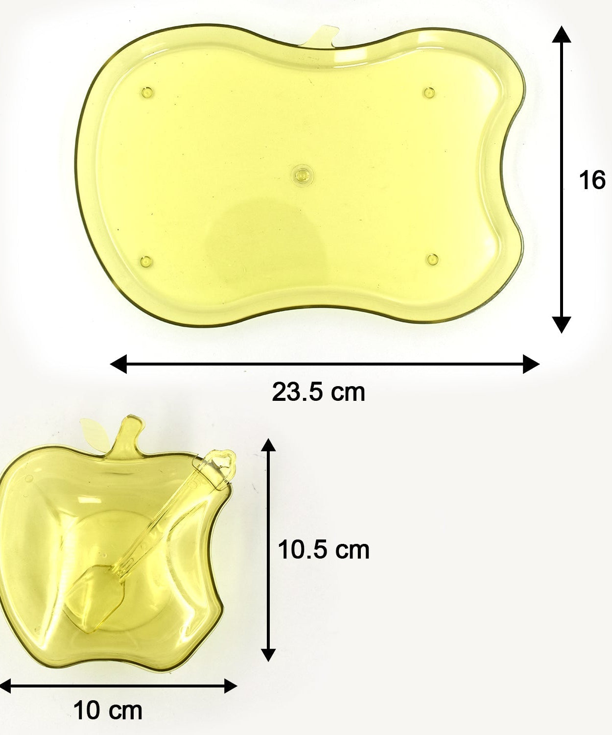 Apple-shaped tray for snacks