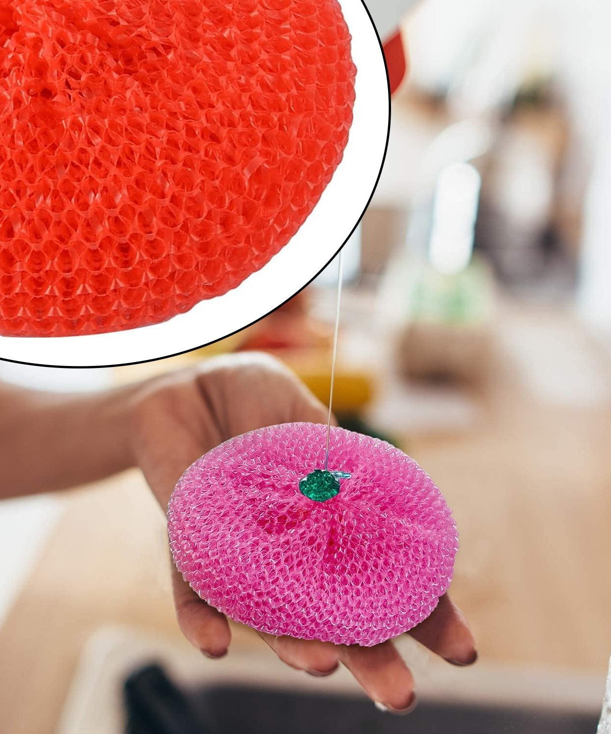Nylon round scrubbers for kitchen use