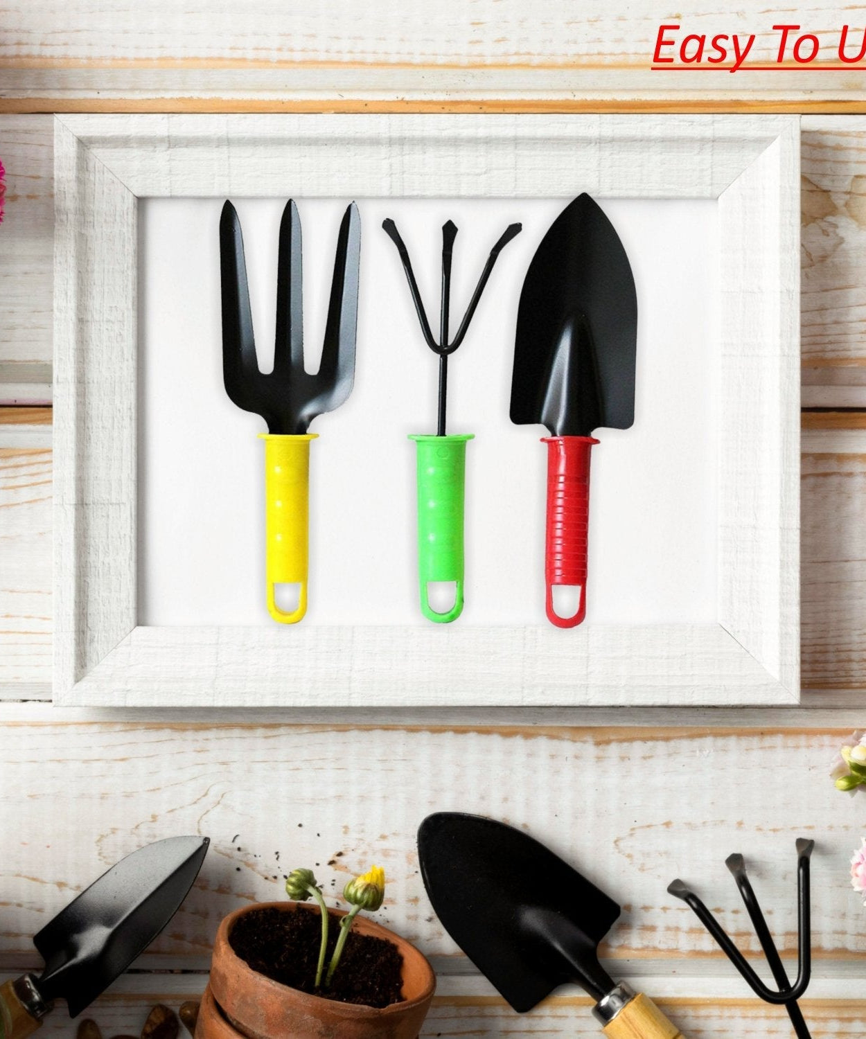 Vibrant garden tool set, 3 pieces for home gardening