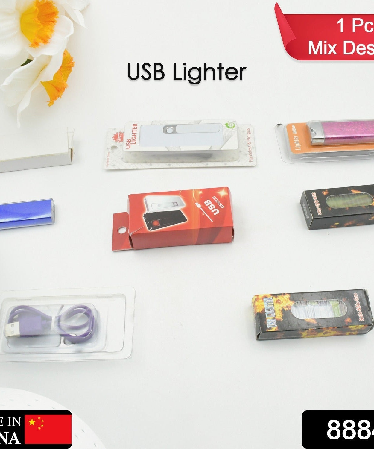 Stylish Electric USB Lighter for Men & Women (Rechargeable, Windproof)