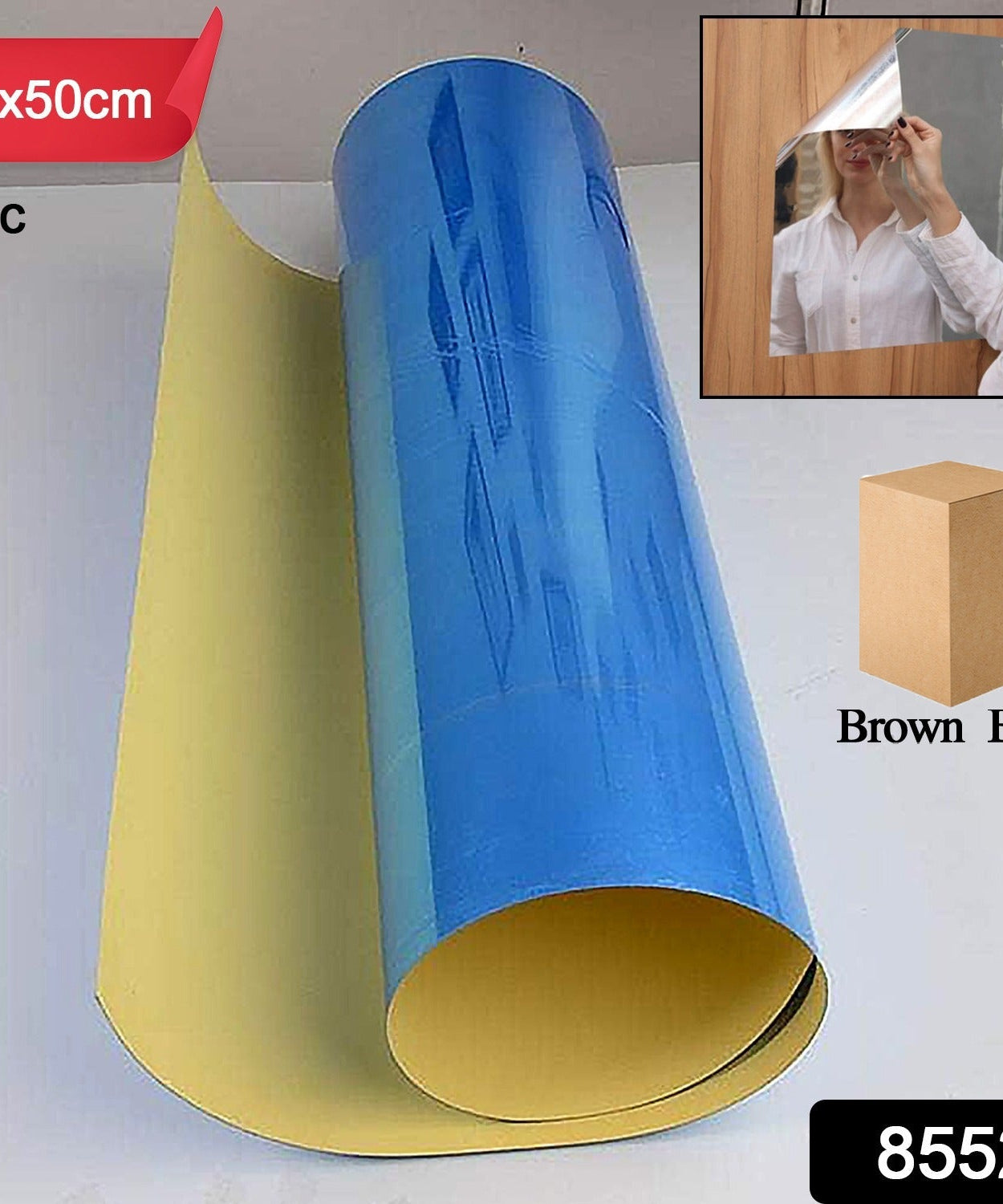 3D Mirror Wall Stickers Wall Mirror Decorative Mirror Paper for Home, Living Room Wall, Bedroom Wall, TV Backdrop Use Paper (100×50 Cm / 3 Pc )