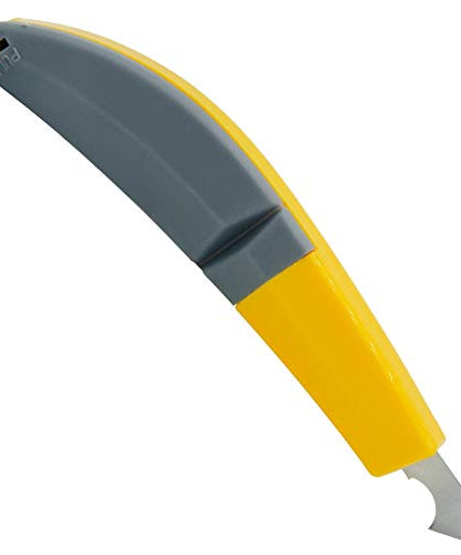 Hook knife blade designed for cutting plastic fibre sheets.