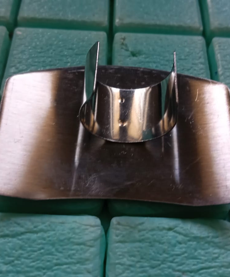 Durable cutting protector for kitchen safety, stainless steel material.