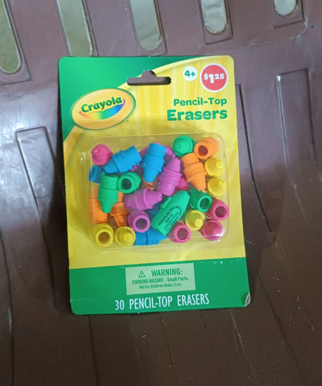 Pencil Top Eraser Rubber Erasers (1 Pc / Mix Color)