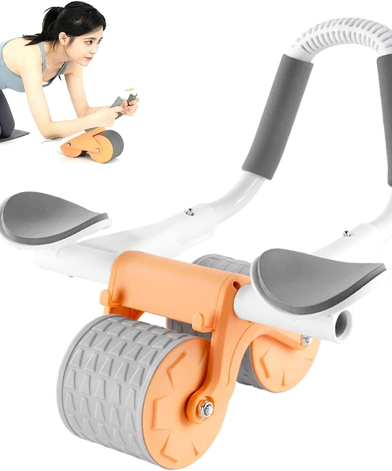 Ab roller wheel with timer and elbow support