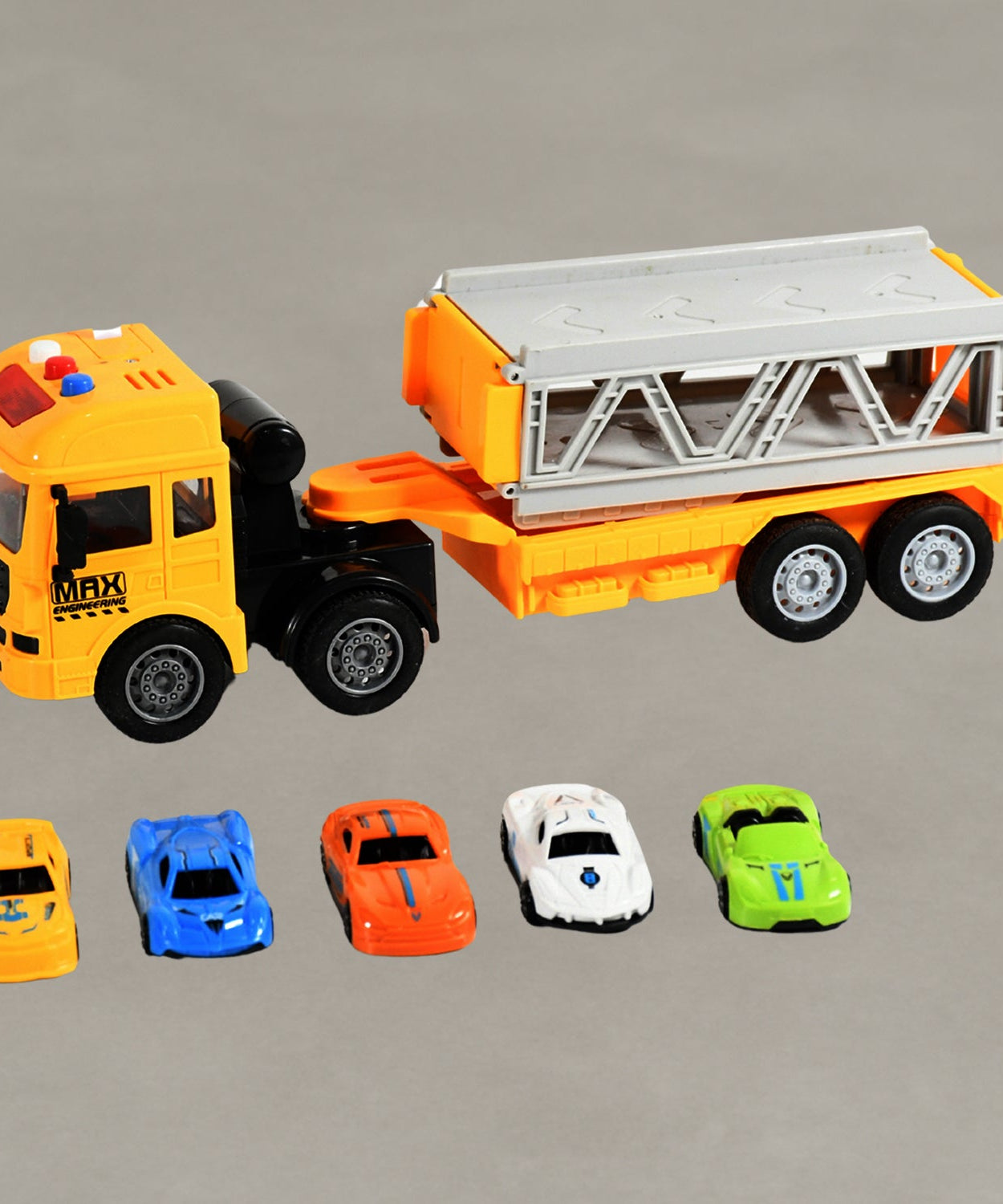 Realistic Long-Haul Toy Vehicle Transport Playset with Lights and Sound