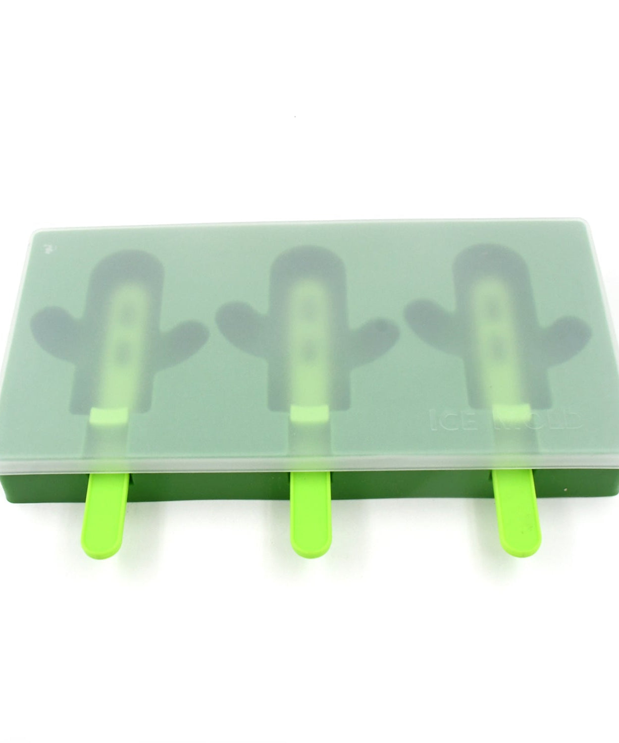 Ice Cream Mould sicle Mold, Cactus Shape Ice  Molds Homemade sicle for DIY Ice sicle, 3-Cavity Summer Food Kitchen Tools (1 Pc)