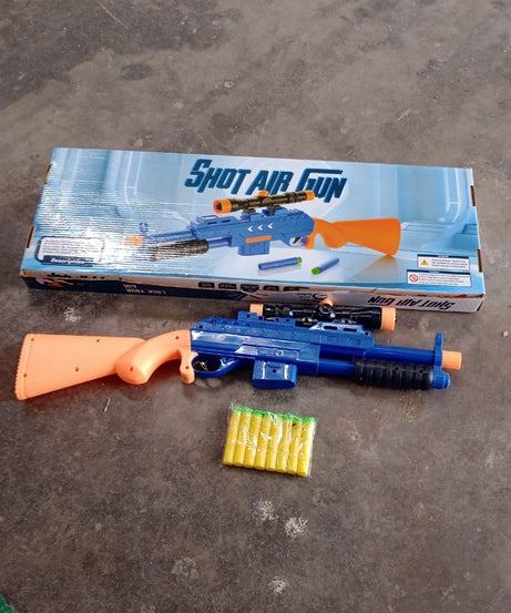 Shot Air Gun Toy with Scope and 8 Soft Foam Bullets Set