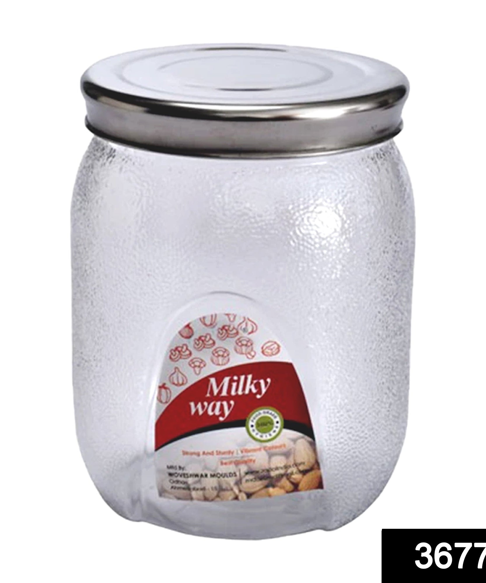 2000 ml mason jar with airtight lid, ideal for storing food and ingredients.