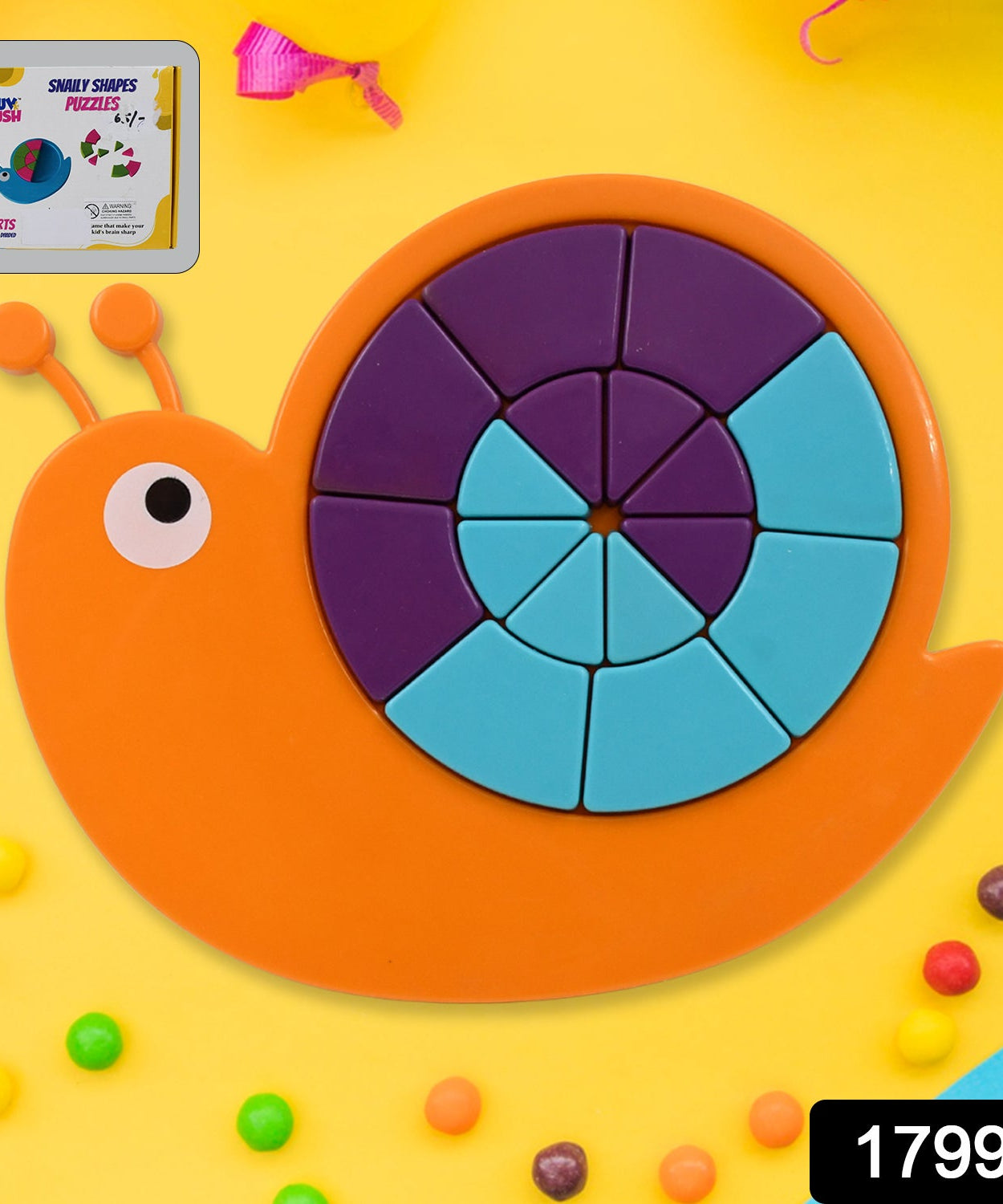 Mini Snail Puzzle – STEM Educational Toy, Puzzle Games for Ages 3-6 (Mix Color)