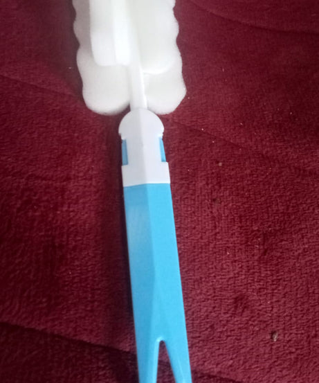 Sponge Cleaning Brush Kitchen Tool Bottle Soft Brush for Dishes| Cleaning Brush Cleaner with Plastic Long Handle, Soft Dish Washing Foam Cleaning Brushes For Cups Mugs Kettles Wine Glasses and Baby Bottles (1 Pc)