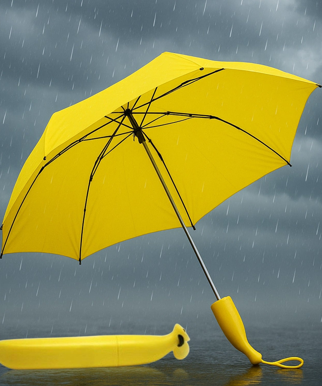 Stylish Banana Shaped Mini Foldable Umbrella