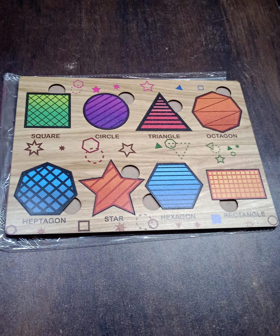 Wooden Triangles Puzzle Learning Educational Board (1 Set / 28×20 Cm)