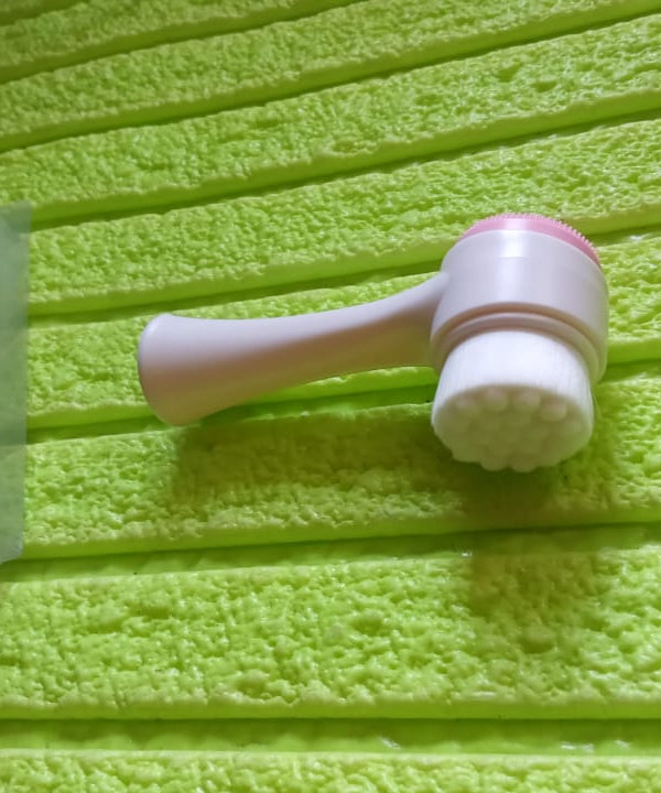 2 in 1 Facial Brush Cleansing | Manual Face Scrubber | Silicone Double-Sided Face Wash Brush for Sensitive, Delicate, Dry Skin (1 Pc)