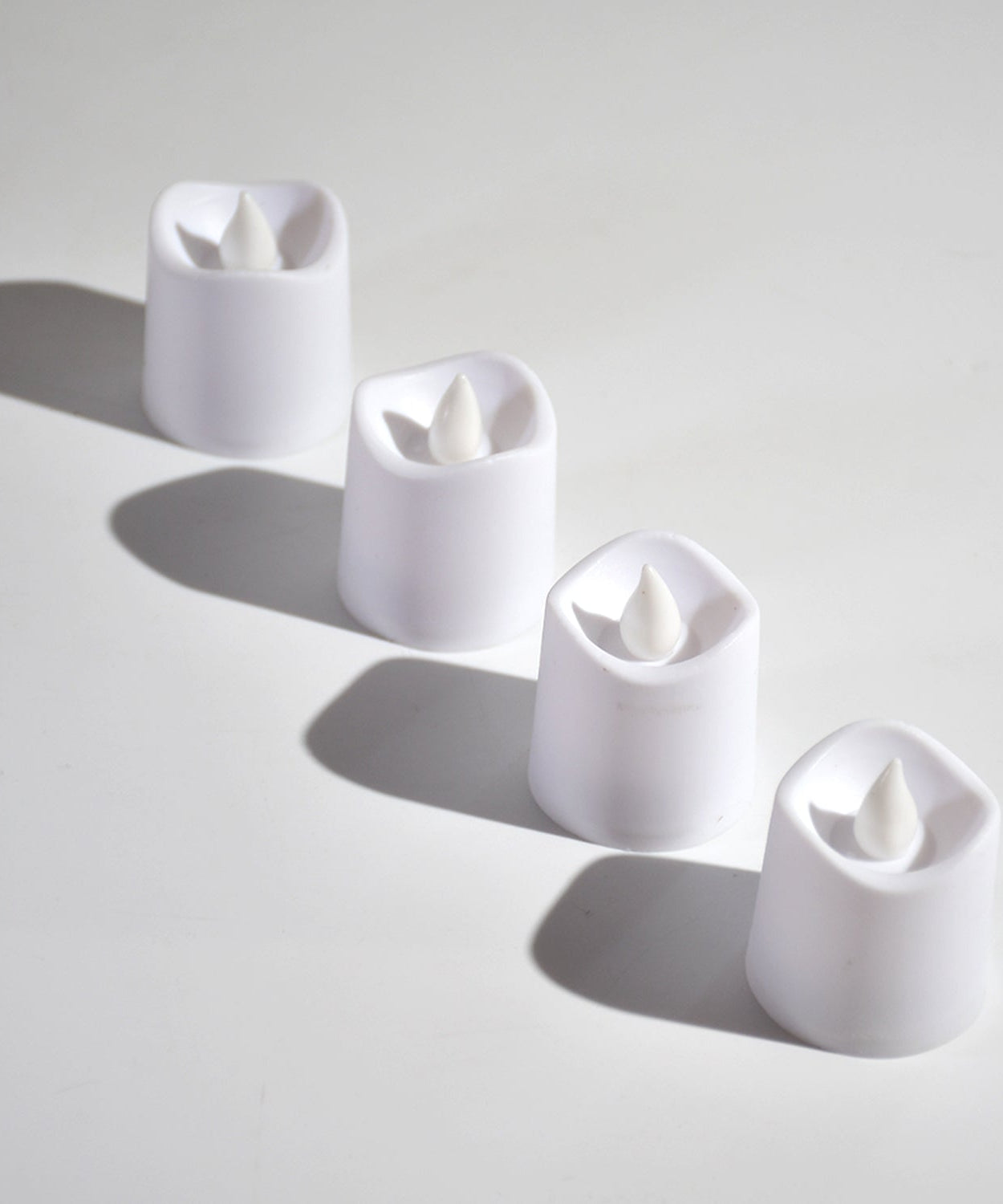 Flameless LED candles for home decoration.