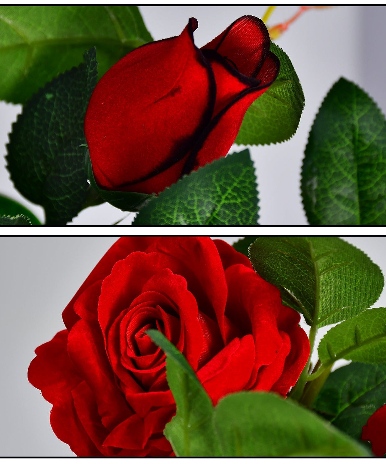 Stylish artificial rose plant with decorative pot