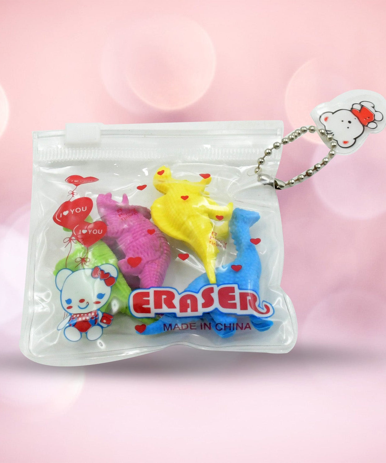 Fun dinosaur-shaped erasers for kids’ desks