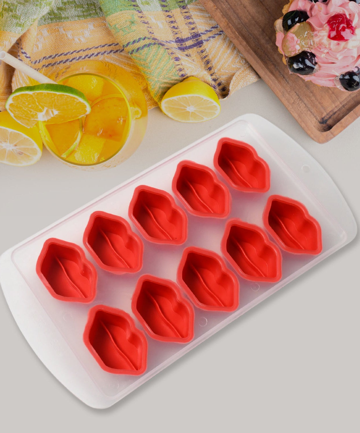 Silicone Mold Ice Cube Tray Creative Sweet Multi Type Ice Tray, Ice Cube Trays Multi Fruit Shape Ice Tray (1 Pc)