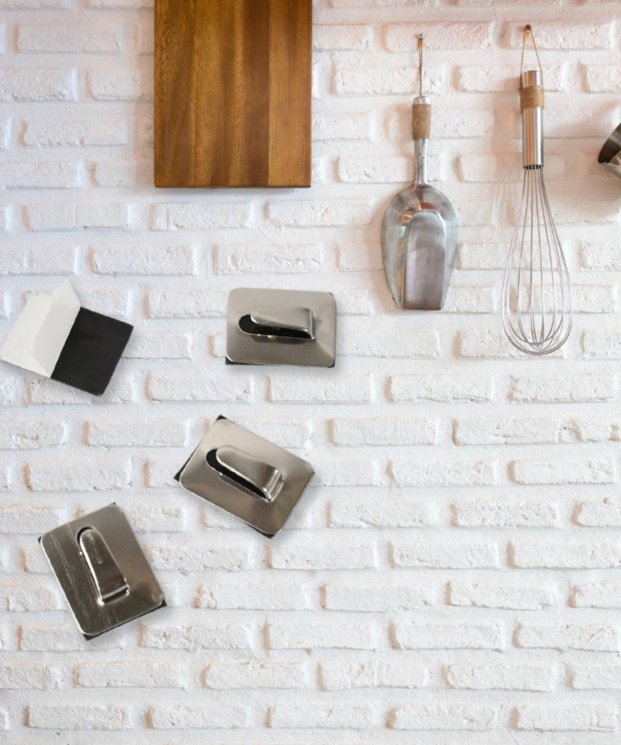 Self- Adhesive Hooks, Heavy Duty Wall Hooks Hangers Stainless Steel Waterproof Sticky Hooks for Hanging Robe Coat Towel Kitchen Bathroom and.