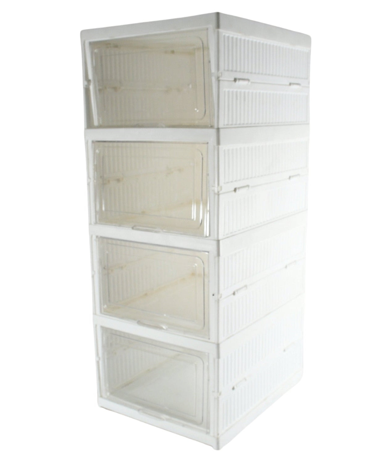 Stackable Multifunctional Storage, for Clothes Foldable Drawer Shelf Basket Utility Cart Rack Storage Organizer Cart for Kitchen, Pantry Closet, Bedroom, Bathroom, Laundry (4 Layer /  1 Pc)