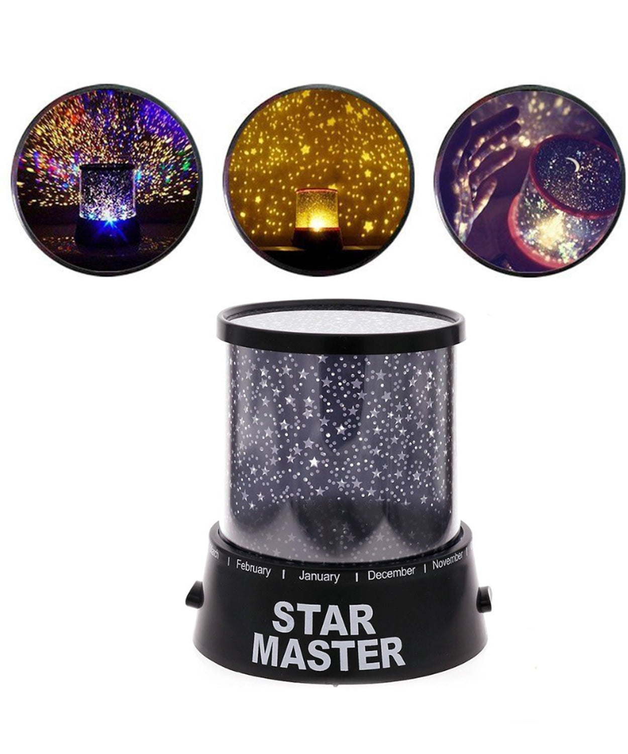 Star projector lamp with LED lights and USB connection