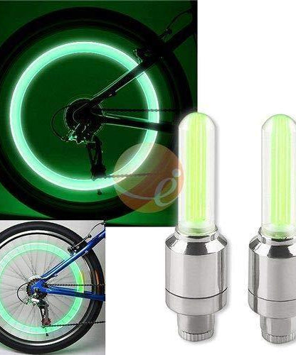 Tire valve caps with LED light for visibility