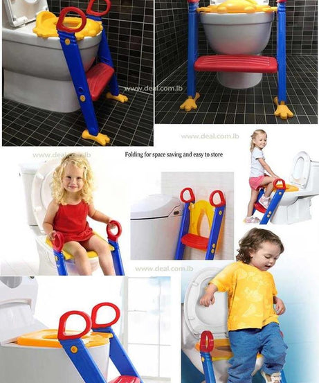 Potty seat with step stool ladder