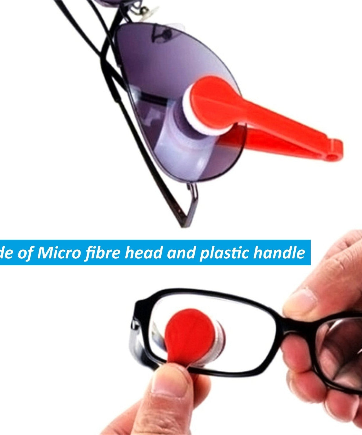 Portable eyeglass cleaner, mini microfiber for glasses and sunglasses.