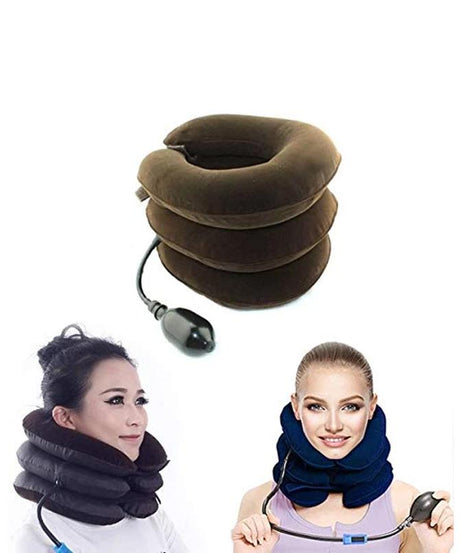 Neck traction pillow for relieving neck pain