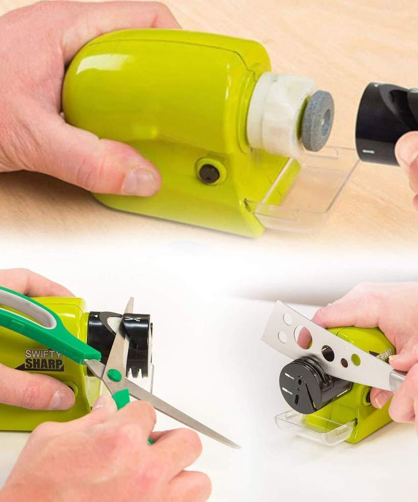 Electric knife sharpener with cordless design