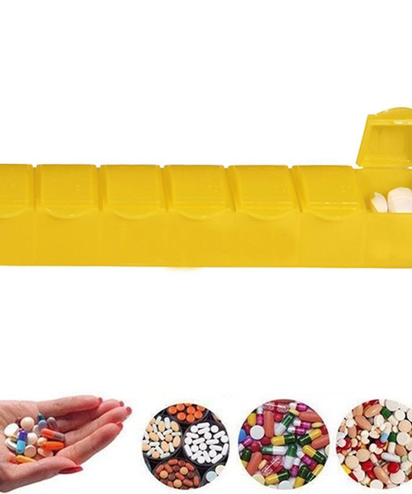7-compartment pill box for weekly use.