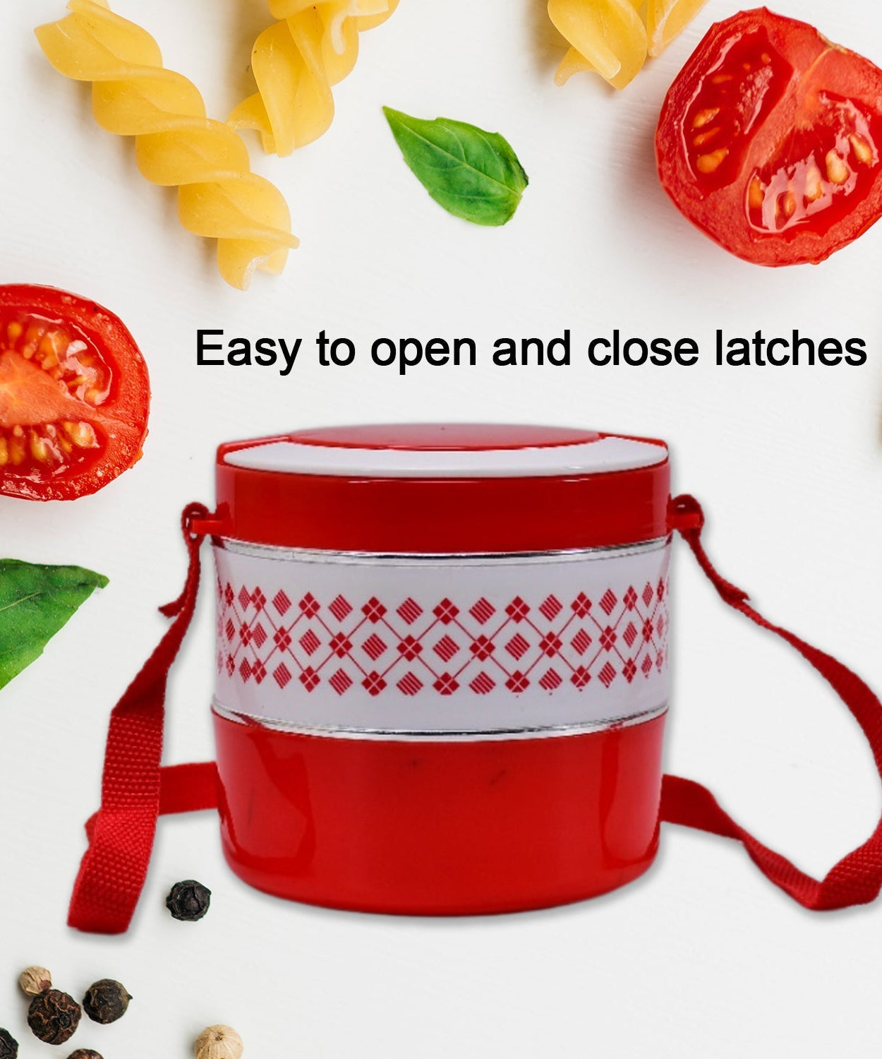 2-layer insulated lunch box in blue.