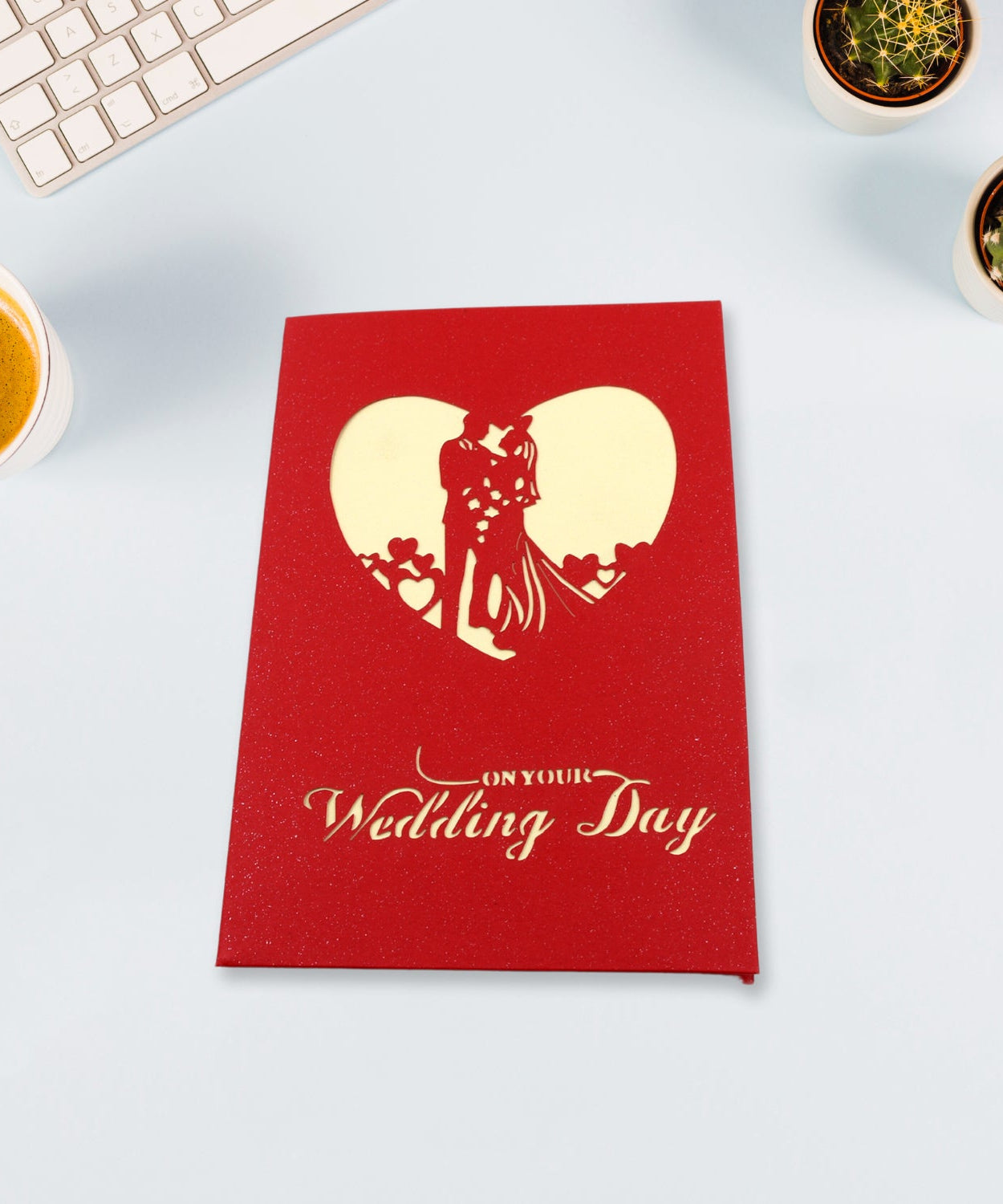 Unique 3D -Up Wishing Card (Wedding): 1 Pc