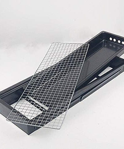 Lightweight folding BBQ grill for easy transport.