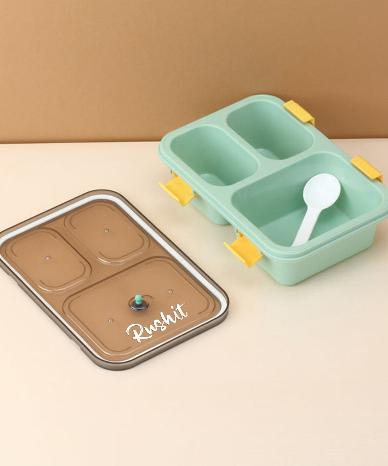 Customize Plastic Lunch Box for Kids, Lunch Box for Kids 3 Compartment Insulated Lunch Box Tiffin Box for Boys, Girls, School & Office Men (3 Compartment Lunch Box)