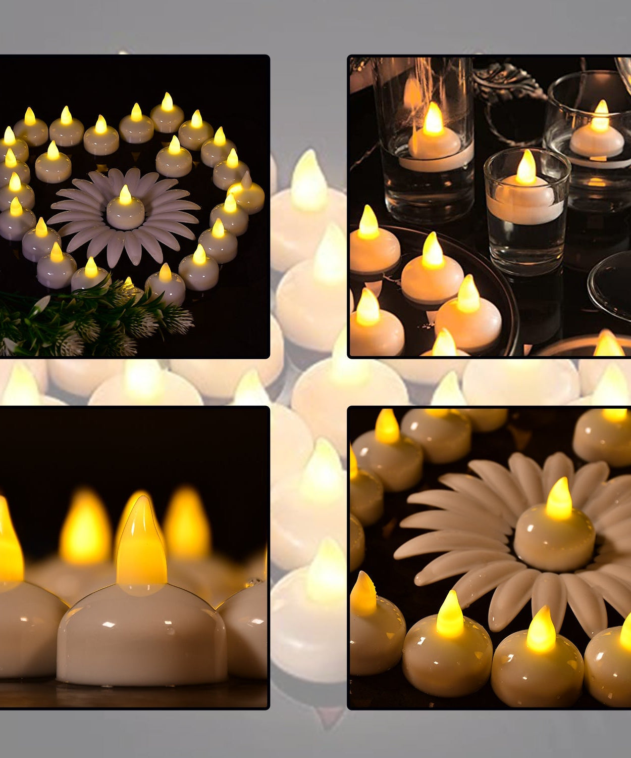 Battery-operated floating candles for home or event decoration