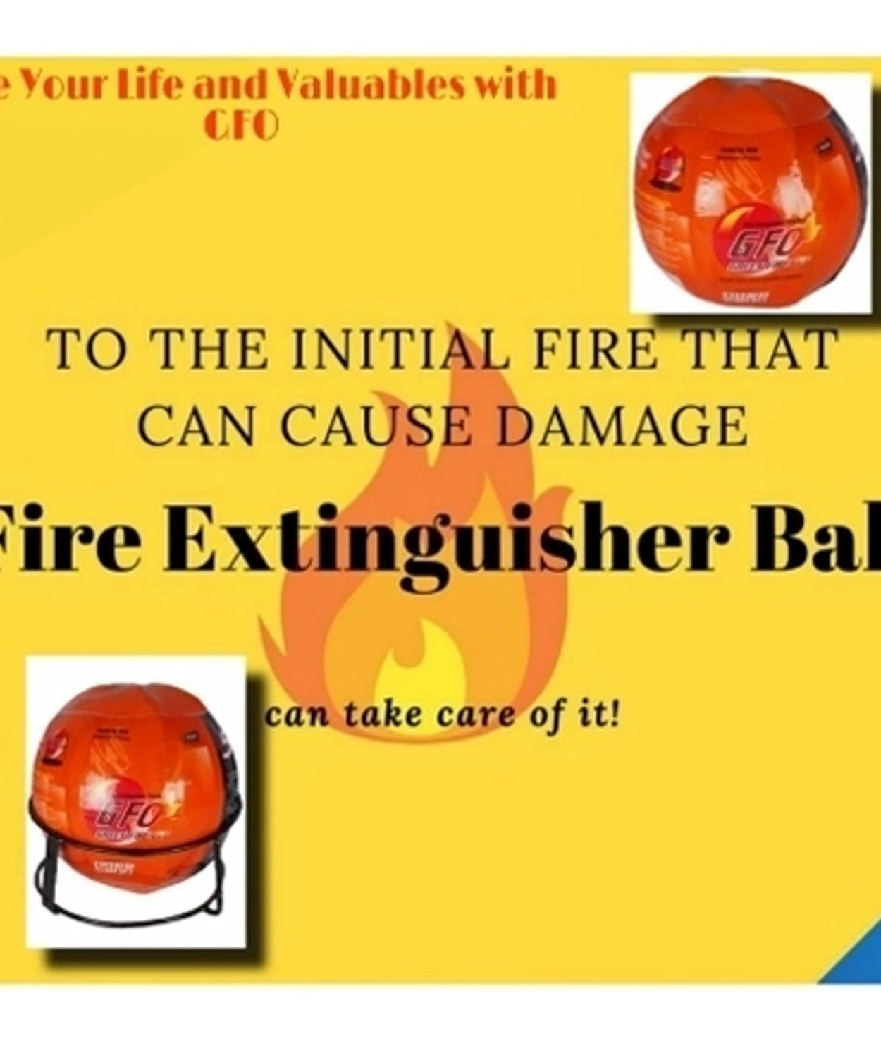 Automatic fire safety ball for immediate fire response in offices and homes
