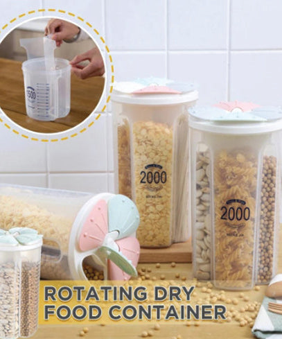 Kitchen storage box with 4 transparent sections for organizing food items.