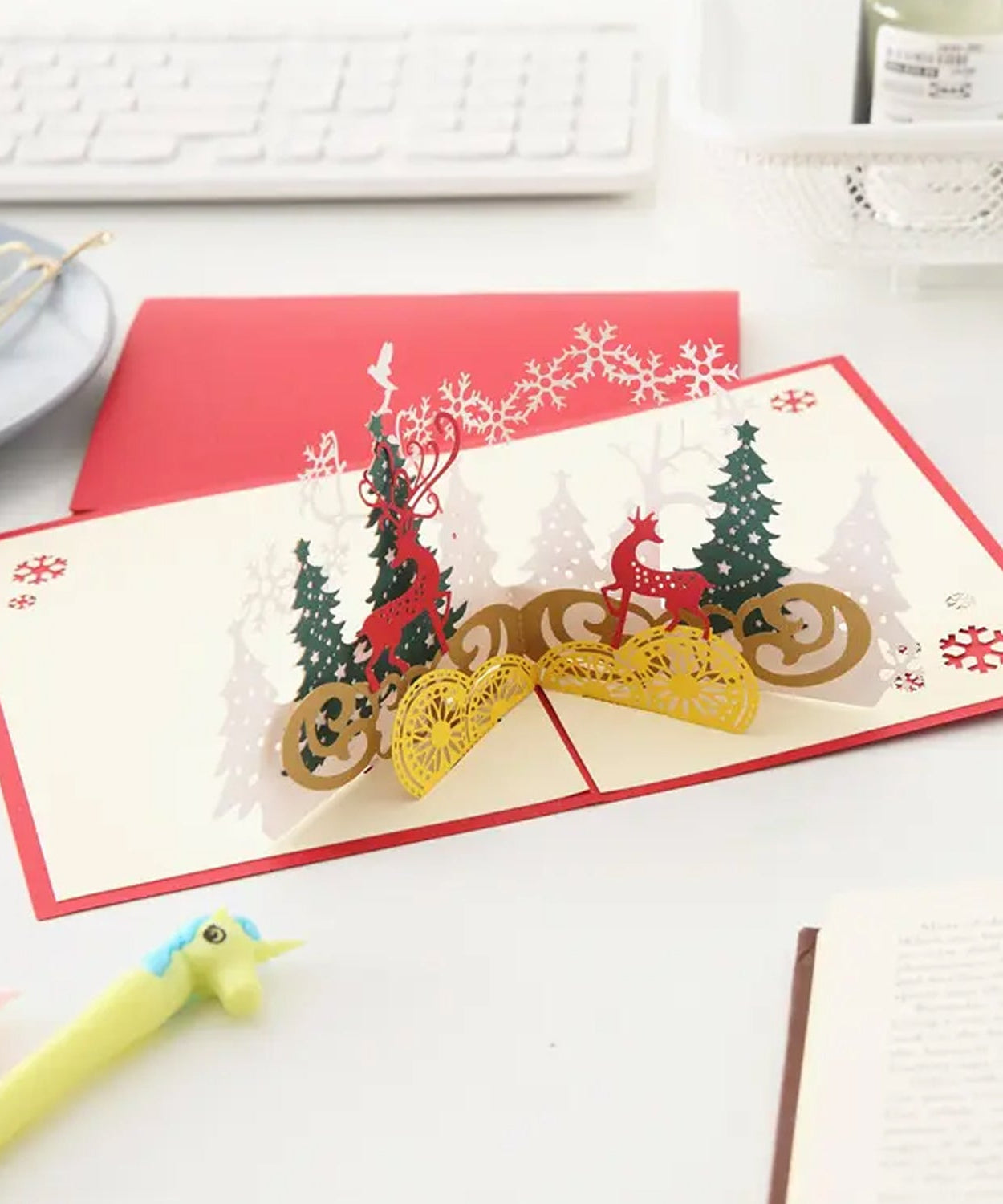 3D -Up Greeting Card (1 Pc): Birthday, Love, Christmas