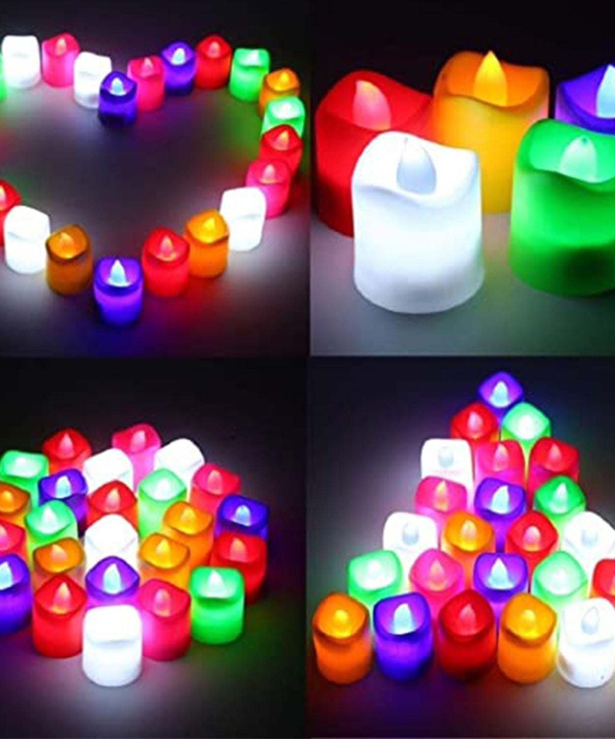 Decorative LED tealight candles, ideal for parties and events