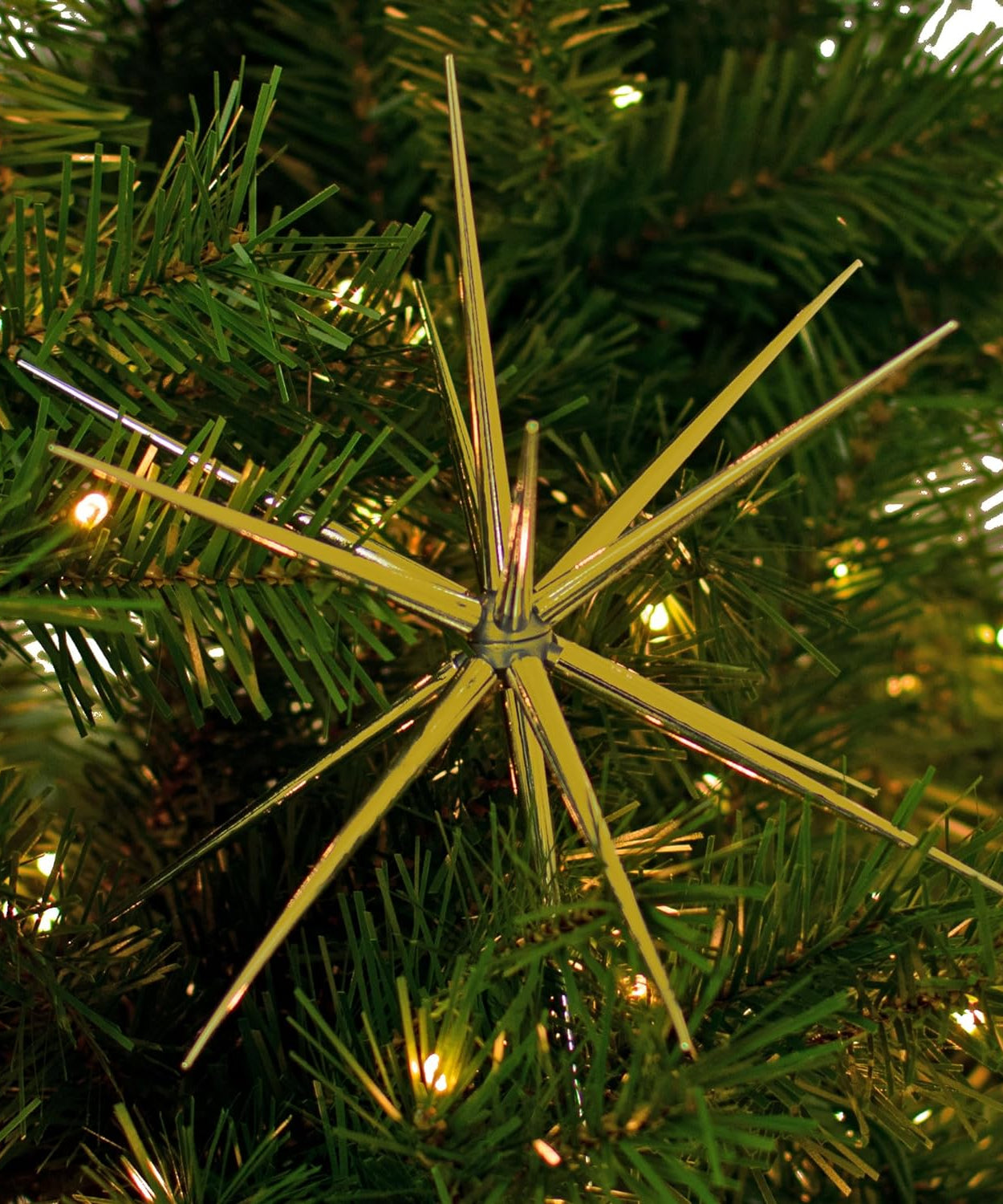 3D Gold Star Hanging Decoration Star, Acrylic Look  Hanging Luminous Star for Windows, Home, Garden Festive Embellishments for Holiday Parties Weddings Birthday Home Decoration (Medium)