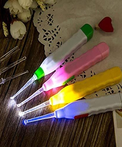 LED Flashlight Earpick with Tweezer