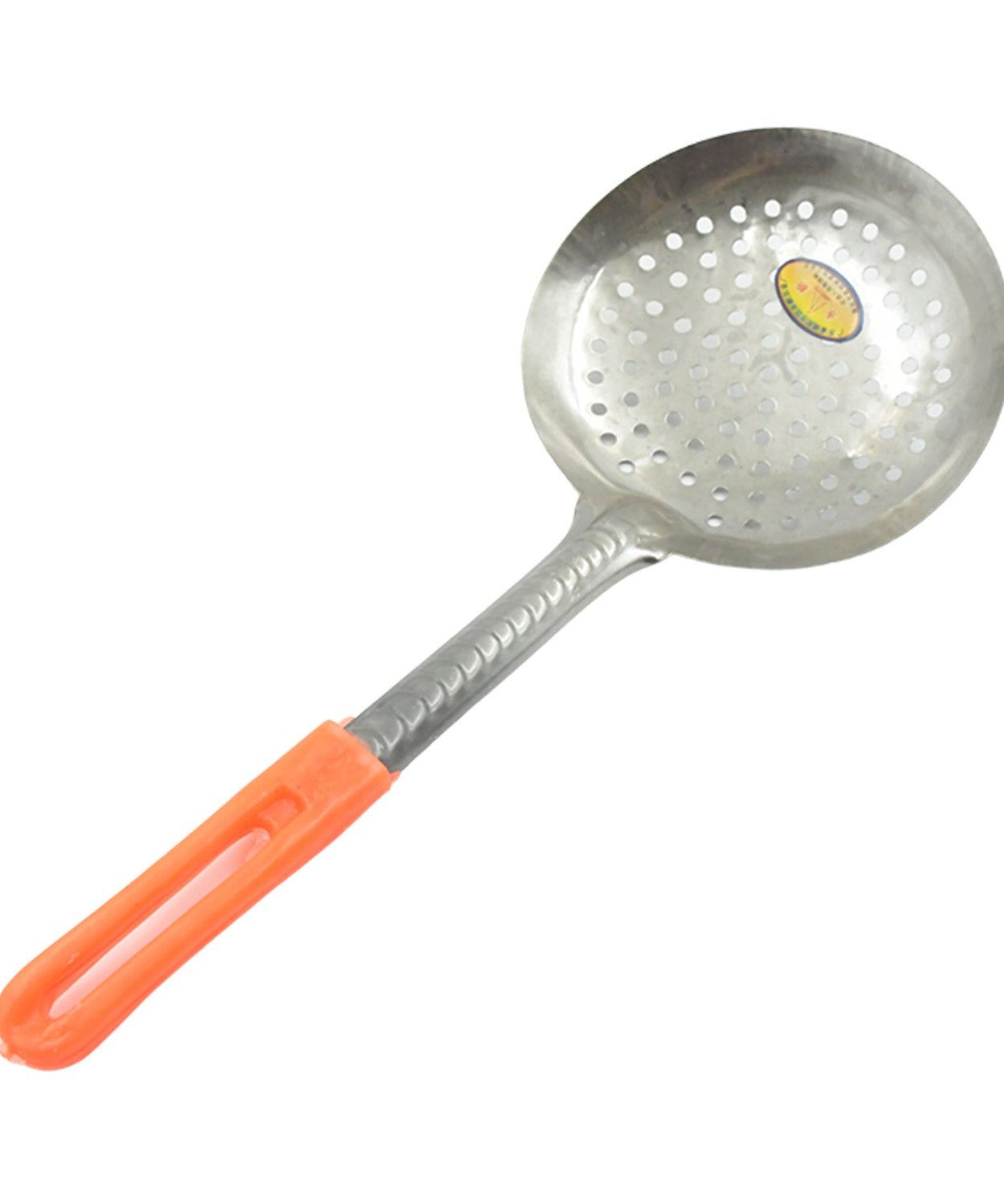 Colander Spoon, Non Slip Hand Polished Thickened Hot Pot Spoon for Kitchen for Restaurant, Stainless Steel Cooking Colander Skimmer Slotted Spoon Kitchen Strainer Ladle with Long Handle for Kitchen Cooking Baking (35 Cm)