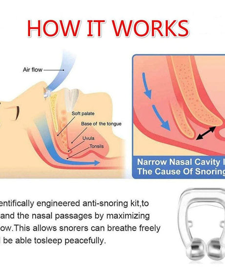 Effective snore-free nose clip designed for better sleep and reduced snoring.