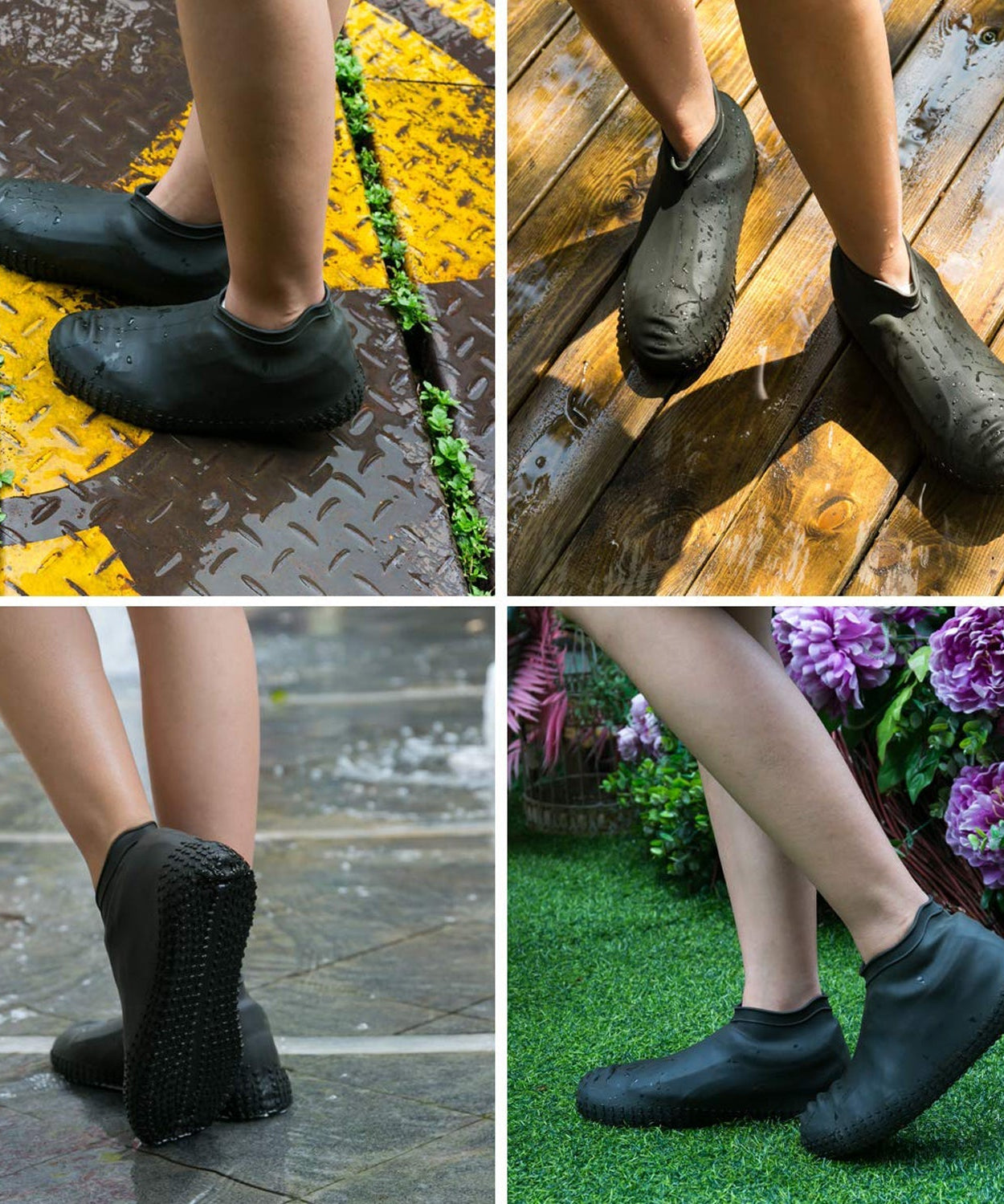 Non-Slip Silicone Rain Reusable Anti skid Waterproof Fordable Boot Shoe Cover ( Large )