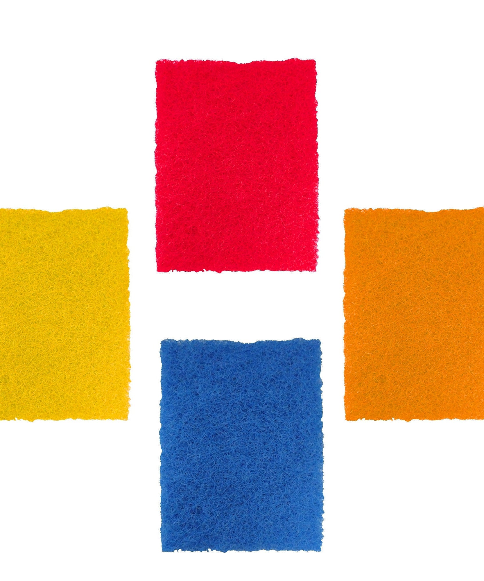 Green scrubber pads for utensils and tile cleaning, pack of four