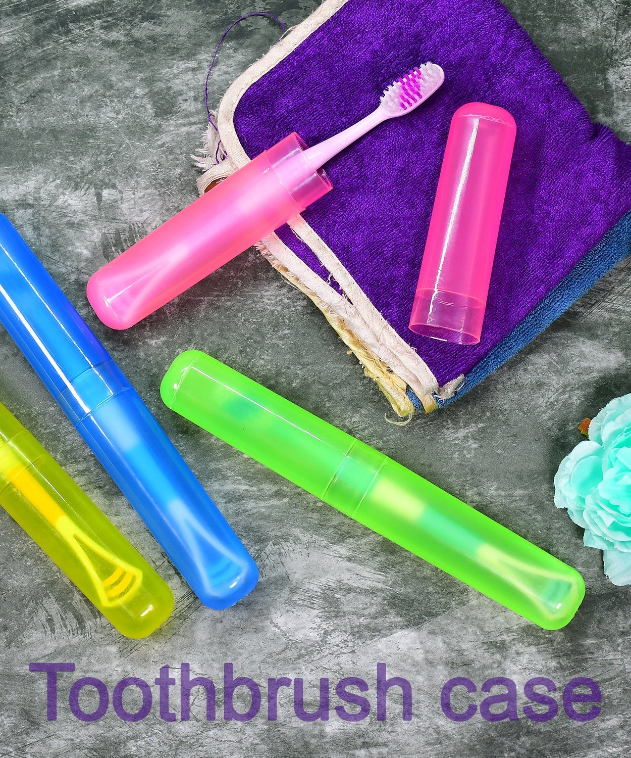 Anti-bacterial toothbrush holder cover, 4-pack for hygiene and travel