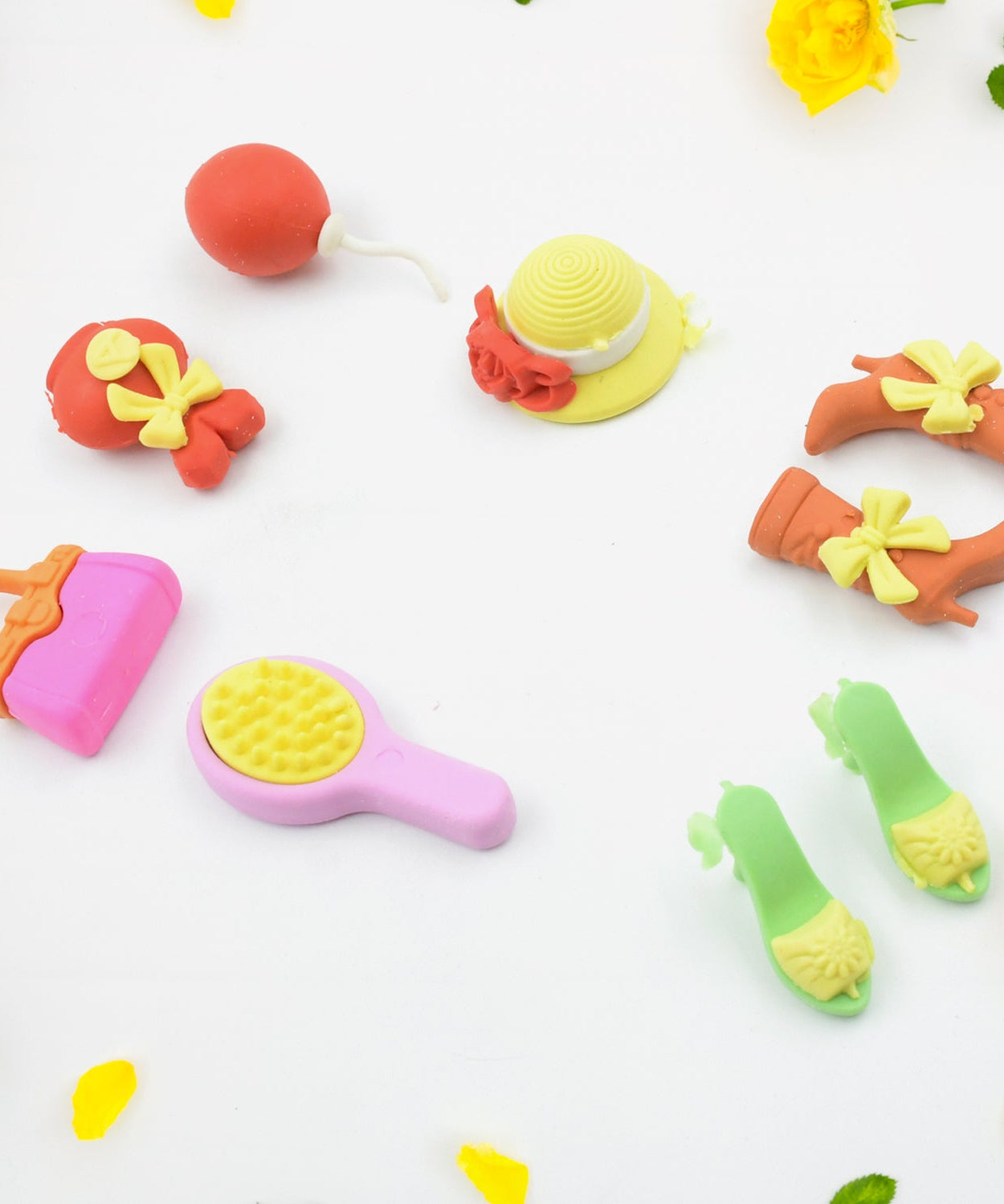 Fancy & Stylish Mini Erasers for Kids (9 Pc Set) - Fun Designs, Party Favors